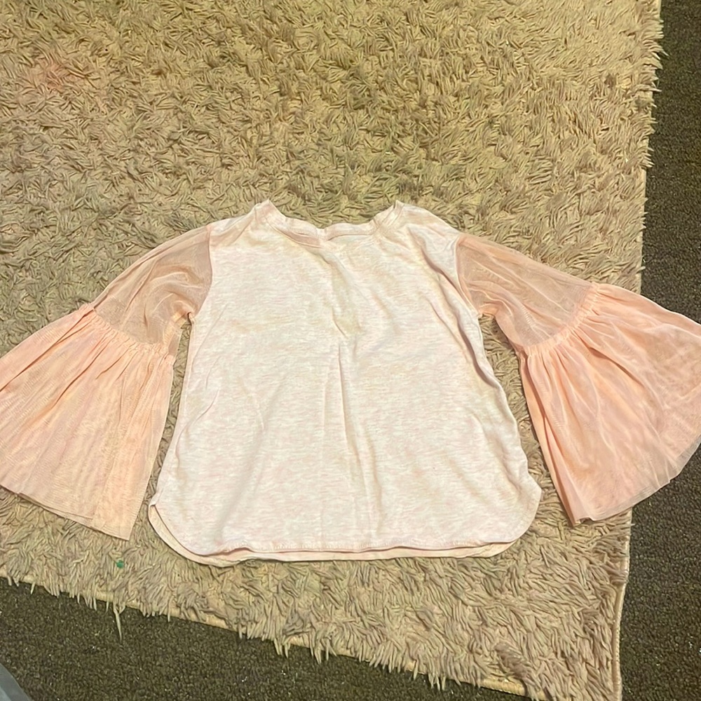 Top with sheer sleeves
